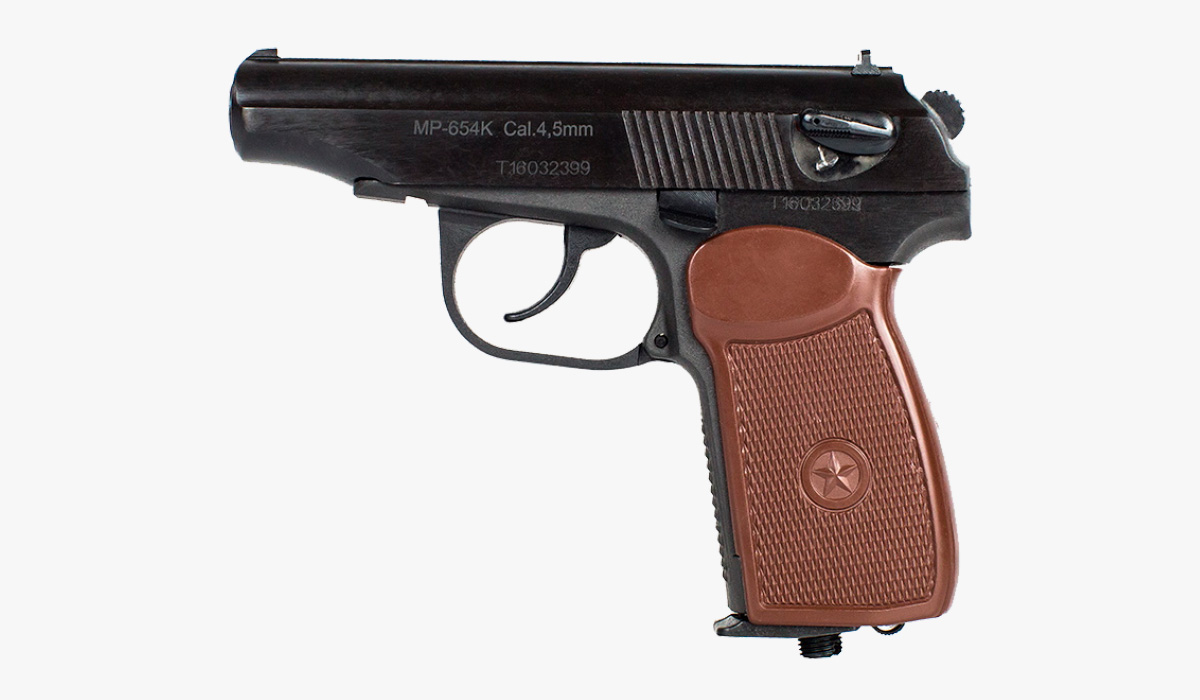 Пневматический пистолет МР-654К пистолет газобаллонный с новой рукояткой
